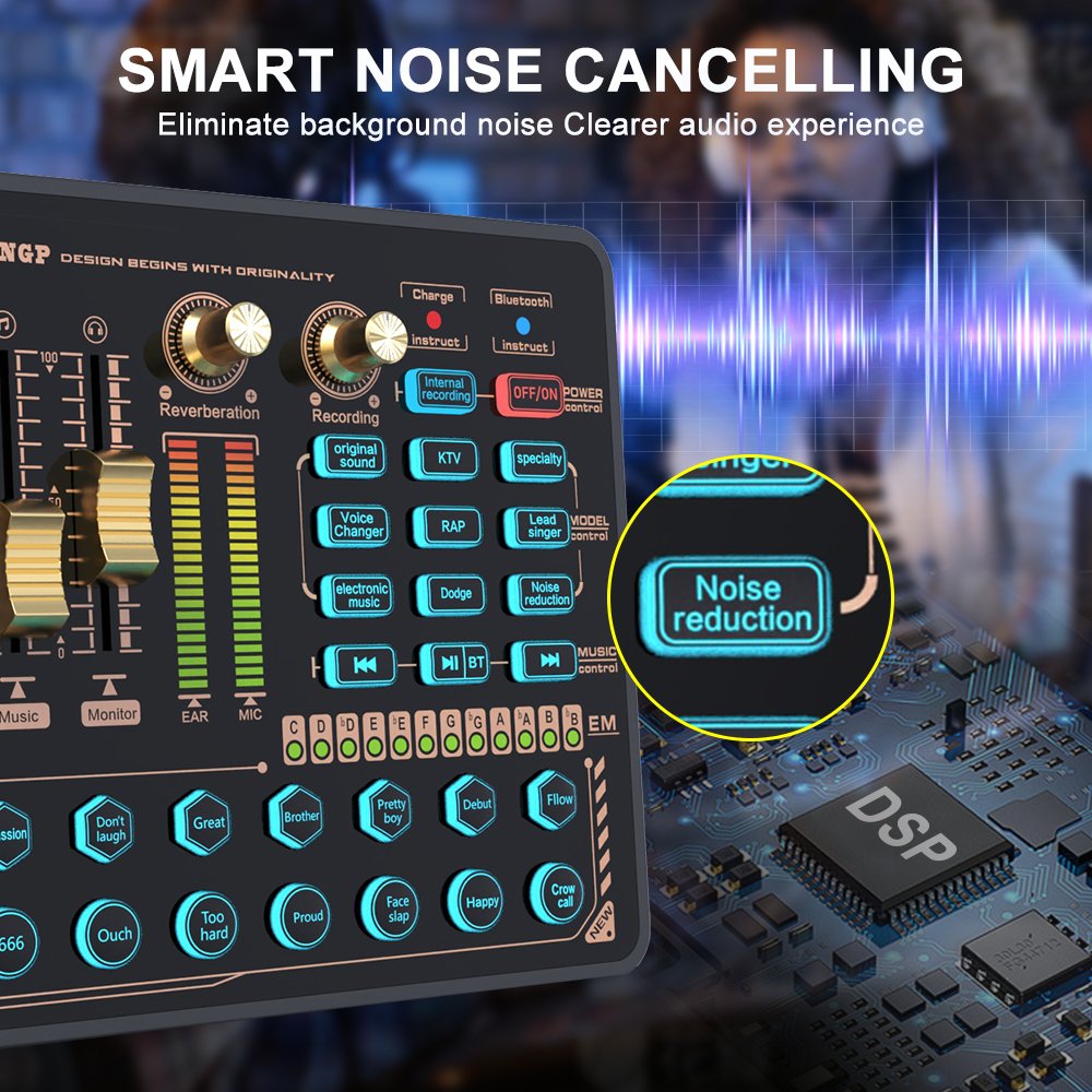 Sound Card V-H9 Noise Cancelling Recording podcast equipment audio interface Sound Card focusrite scarlett