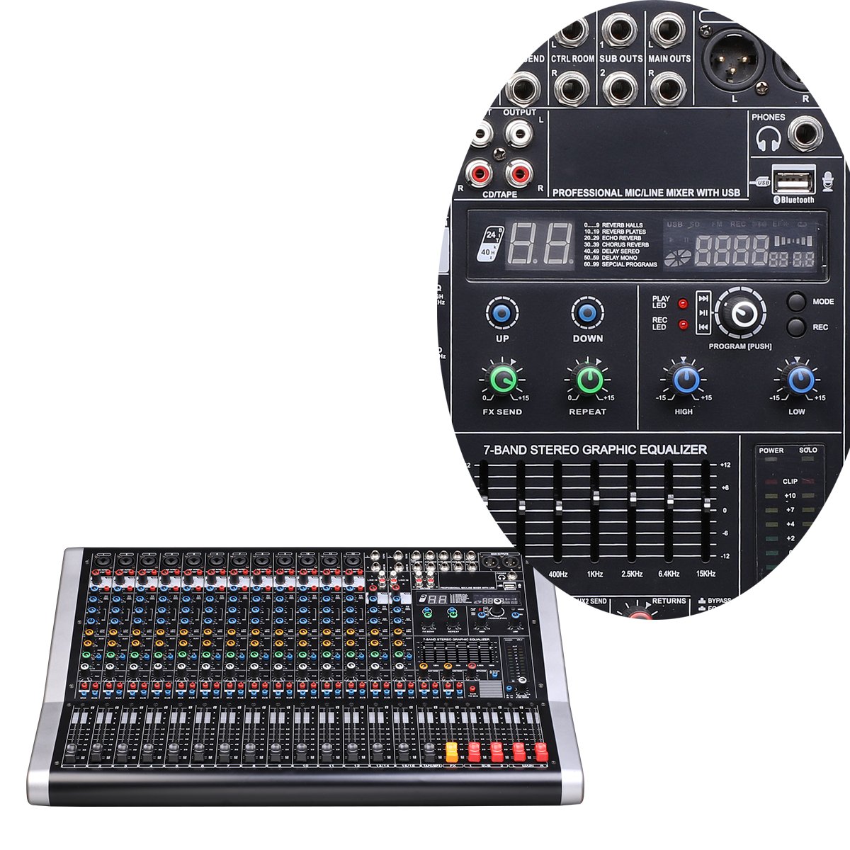 Public address system music dj digital sound console professional 14 channel audio Mixer