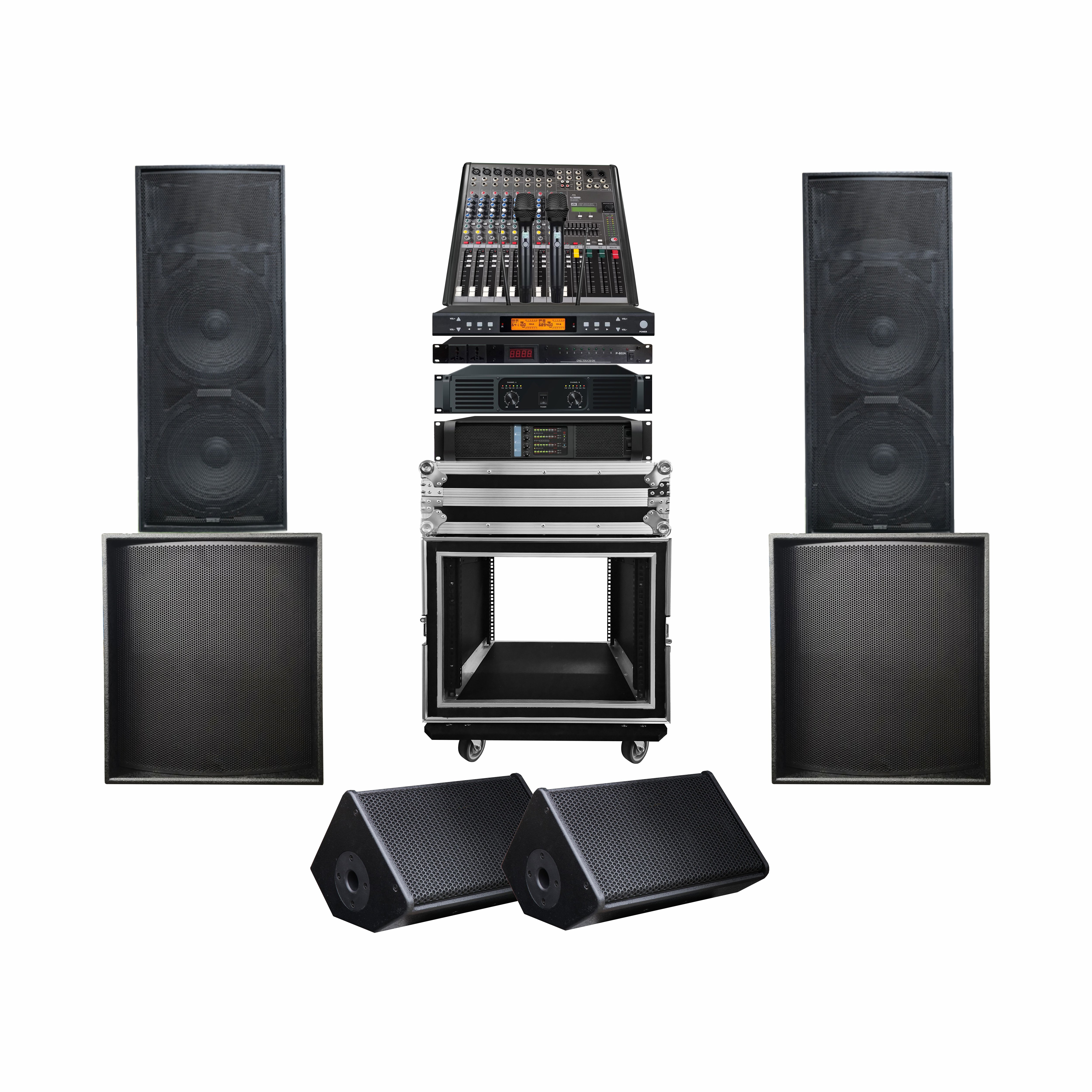 Pro Audio Dual 15 Inch Passive Audio System Loudspeakers for Concert Public Address outdoor/indoor and 18 inch SUB -M215
