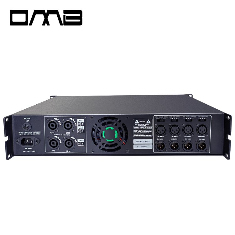 4-Channel 6000W Power Amplifier with Variable Power Supply, Green Audio Power, PFC, and Solid Aluminum Heat Sink