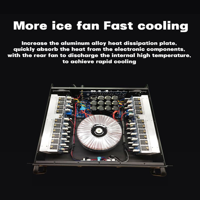 Class H 2 Channels Professional Audio Power Amplifier 1u Single Sound Track Power Amplifier