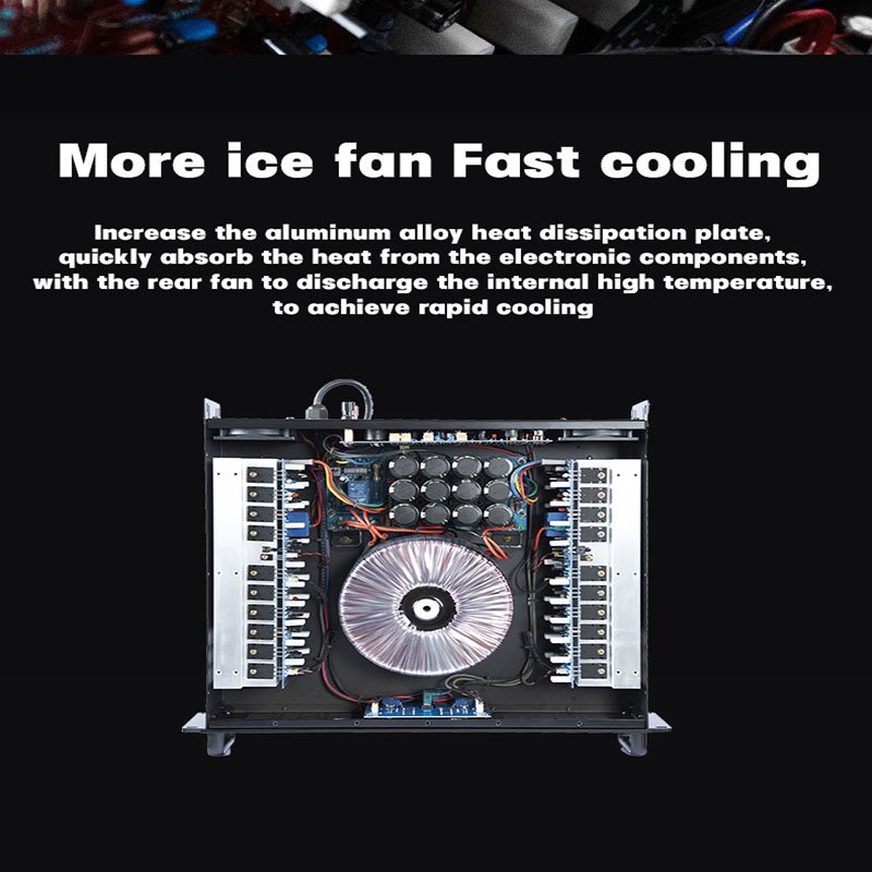 Class H 2 Channels Professional Audio Power Amplifier 1u Single Sound Track Power Amplifier