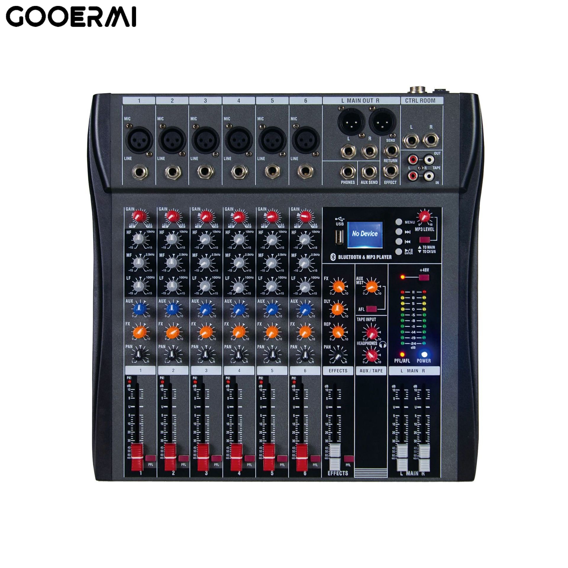 Gooermi CT8 Professional DJ Equipment 8-Channel Audio Mixer With Blue tooth USB,Integrated Effects & DJ Functionality