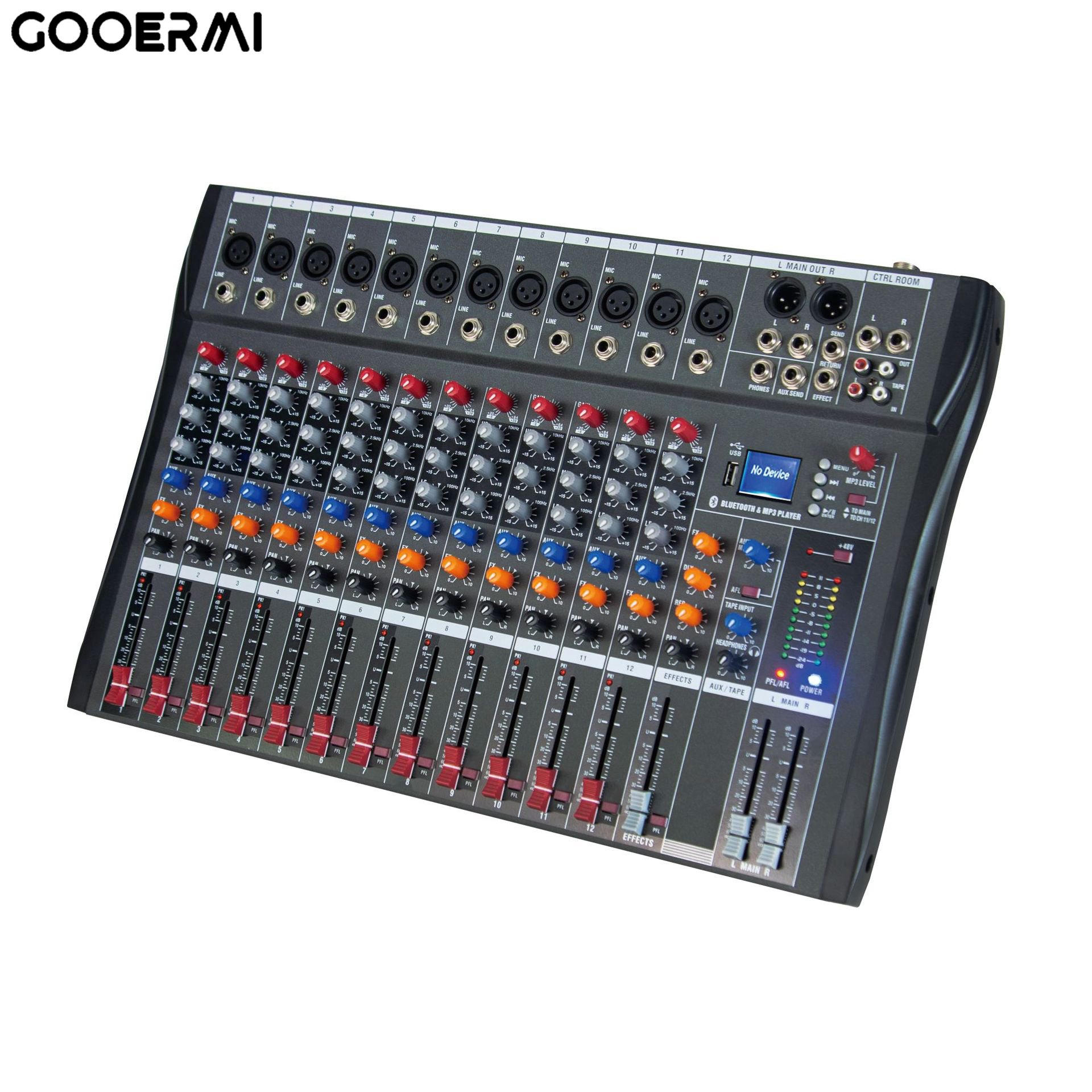 Gooermi CT8 Professional DJ Equipment 8-Channel Audio Mixer With Blue tooth USB,Integrated Effects & DJ Functionality