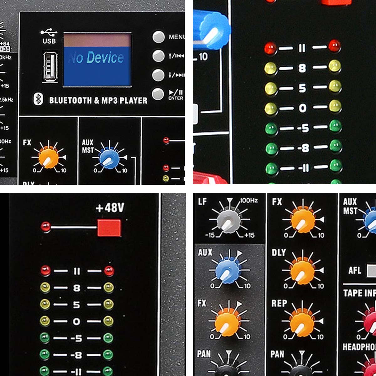 Gooermi CT8 Professional DJ Equipment 8-Channel Audio Mixer With Blue tooth USB,Integrated Effects & DJ Functionality