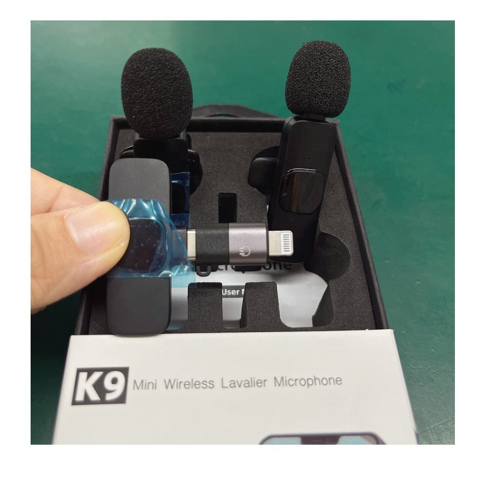 Professional Sound Equipment Microphone K9 With Type C Smartphones And Lightning Port wireless professional tie microphone