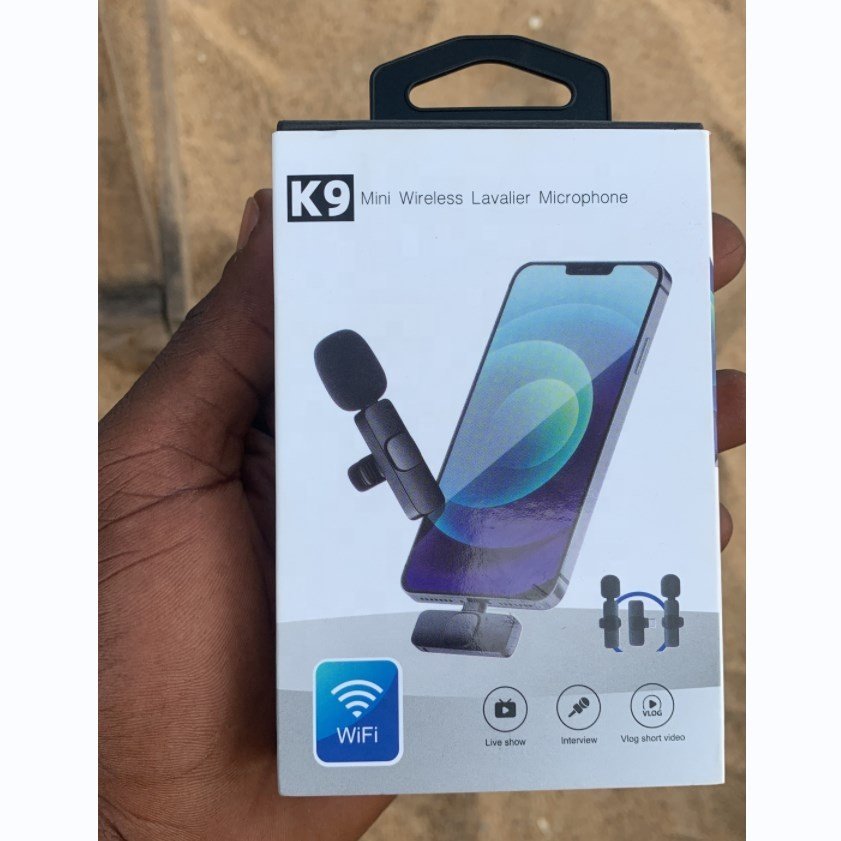 Professional Sound Equipment Microphone K9 With Type C Smartphones And Lightning Port wireless professional tie microphone
