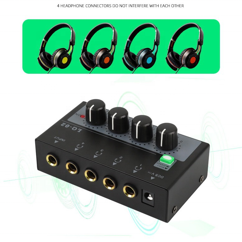 Audio Sound Card Live Streaming Gaming Sound Card Microphone Studio Recording Microphone Mixer Sound Card for 4 Earphones