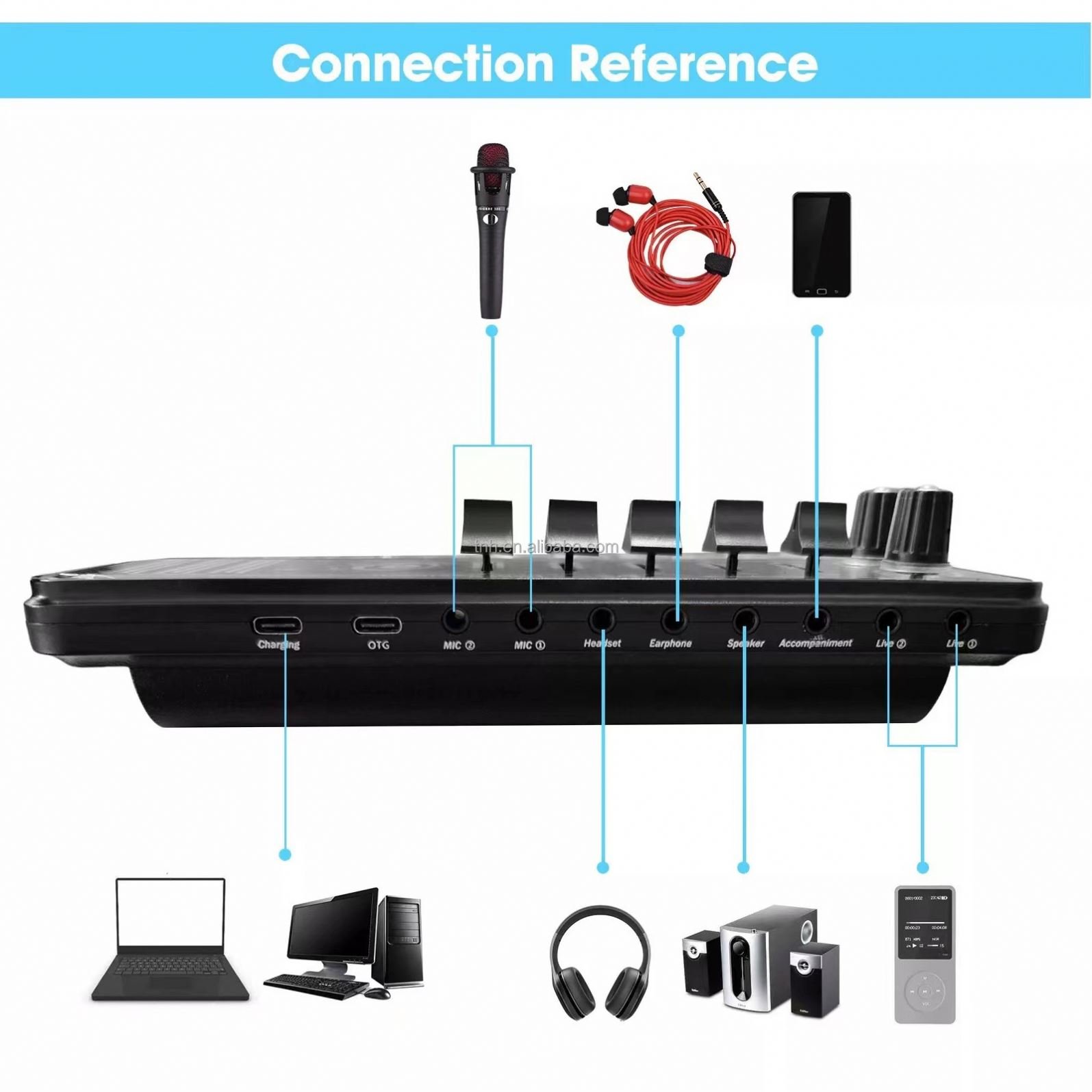 SC-K500 Podcast Equipment Recording Studio Sound Cards Live Stream SoundCard Live Broadcast Audio Mixer Wireless Sound Cards