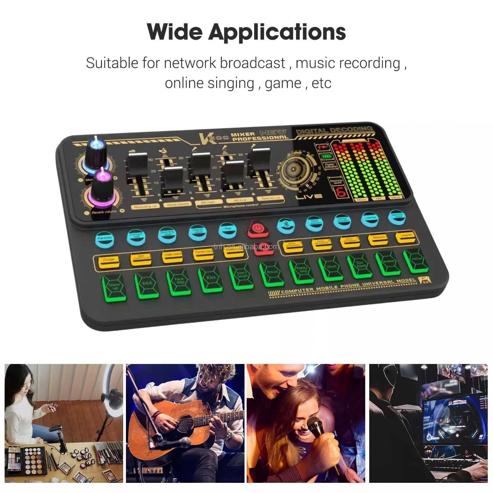 SC-K500 Podcast Equipment Recording Studio Sound Cards Live Stream SoundCard Live Broadcast Audio Mixer Wireless Sound Cards