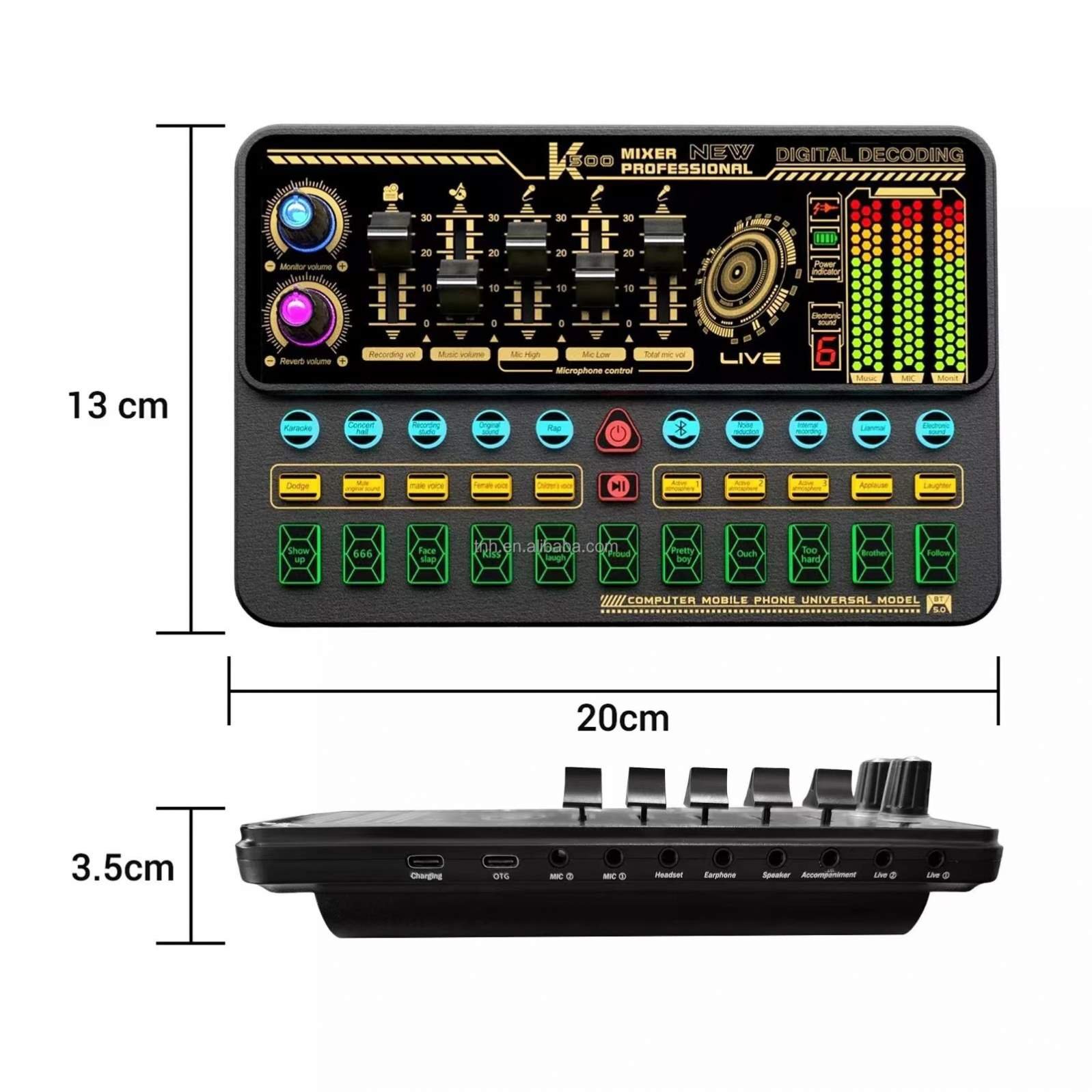 SC-K500 Podcast Equipment Recording Studio Sound Cards Live Stream SoundCard Live Broadcast Audio Mixer Wireless Sound Cards