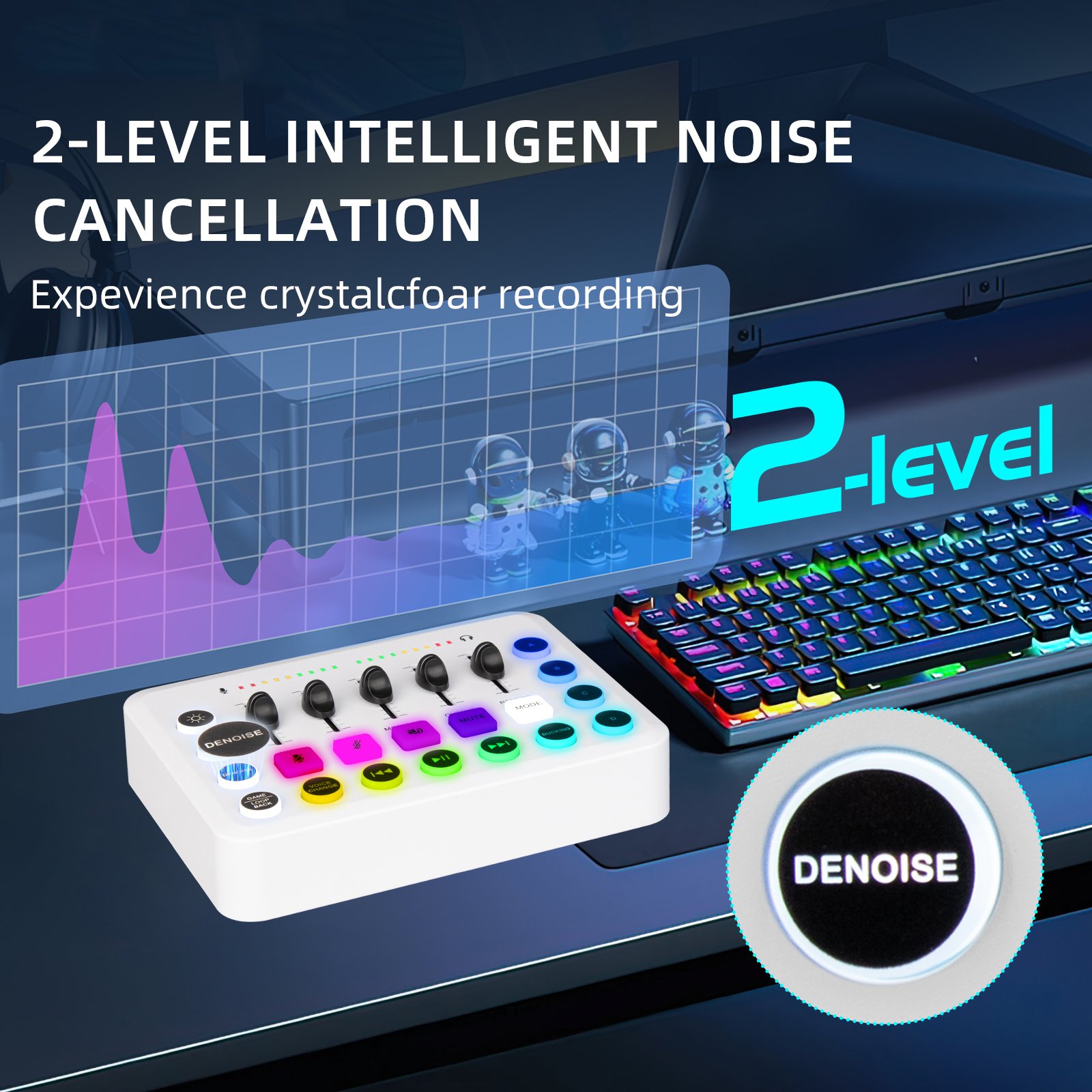 F11 Wireless Karaoke Sound Card Live Broadcasting and Recording Sound Mixer with USB Interface for Mobile Phone & PC