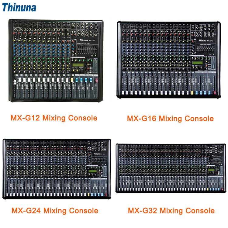Thinuna MX-G12 Professional Audio Mixer 12 Channel Sound Mixing Console 256 Kinds of Digital Effects USB Playback Function