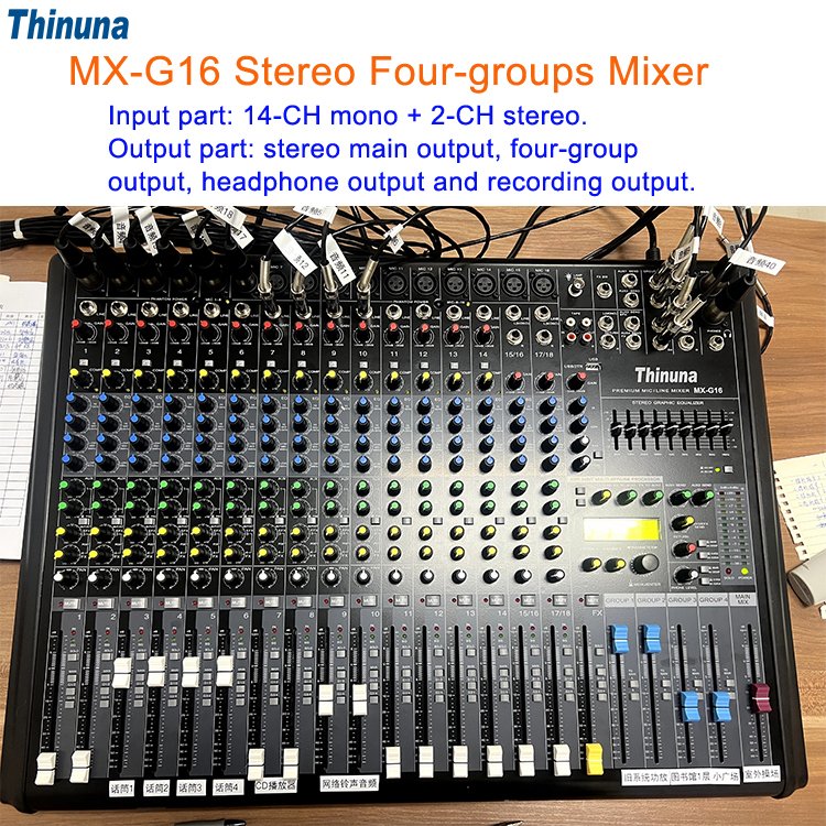 Thinuna MX-G12 Professional Audio Mixer 12 Channel Sound Mixing Console 256 Kinds of Digital Effects USB Playback Function