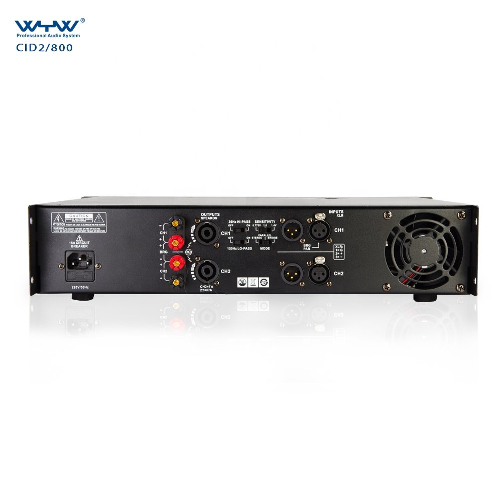 CID2-800 800-watt ClassH Bridge Mode Audio Power Amplifier With LED Display