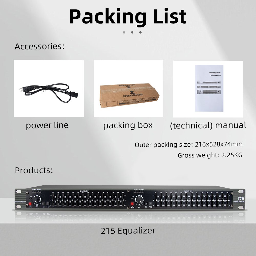 Professional digit audio dual 15-band graphic equalizer karaoke amplifiers speaker stage professional sound equipment