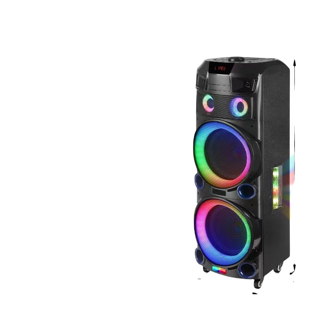 High sound quality 12 inch super bass Karaoke Speakers with wireless mic trolley Active big power portable Speakers