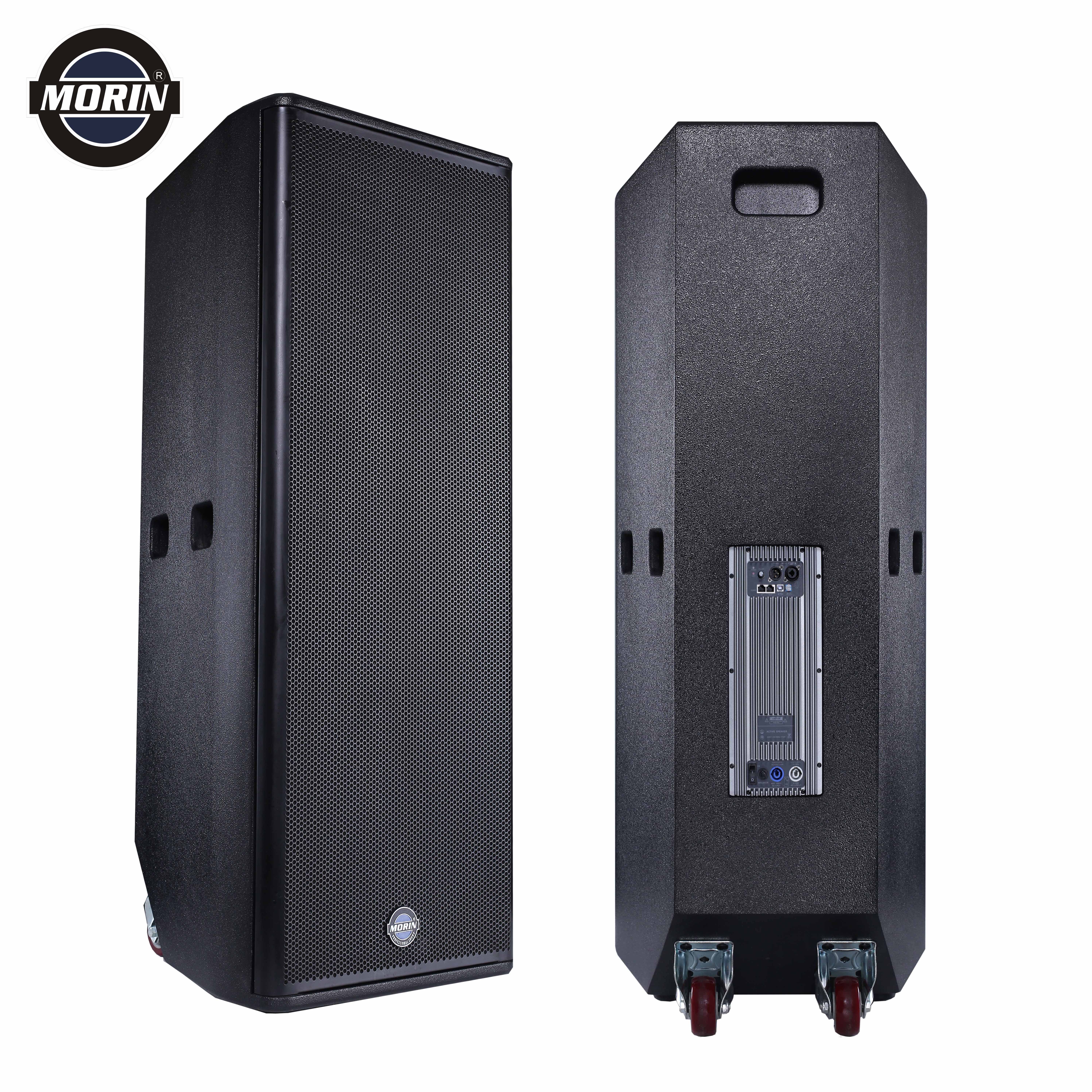 Portable Pro Public Address Sound Systems RMS 1200W Max Peak 1300dB Class-d Dual15 Active StageSpeaker With Over Load Protection
