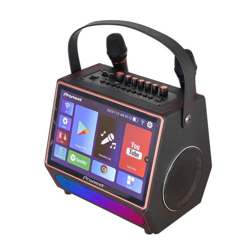 Diamond factory wood android version 12.0 smart system sound equipment amplifiers wireless portable speaker with touch screen