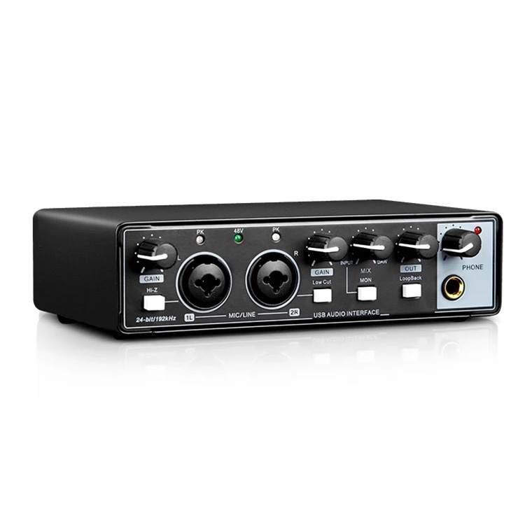 Usb Audio Interface Music External Condenser Recording Sound Card For Studio Recording Music Creation Microphone Electric Guitar