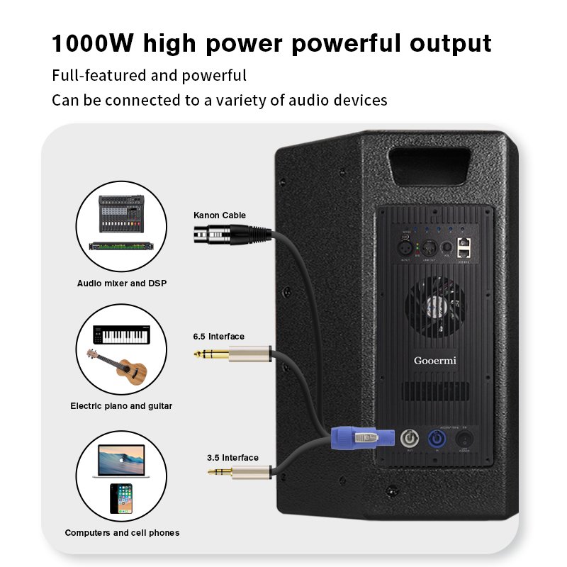 Gooermi PT1000 Professional 2 Channel Amplifier Module Active Speaker DSP Amplifier Board With Bule tooth
