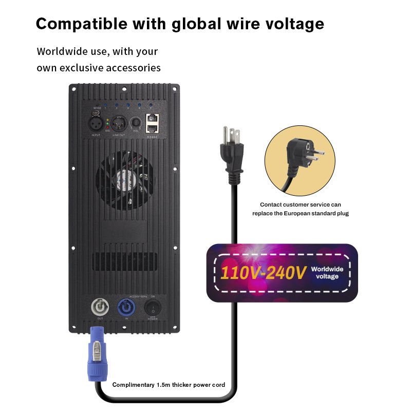 Gooermi PT1000 Professional 2 Channel Amplifier Module Active Speaker DSP Amplifier Board With Bule tooth