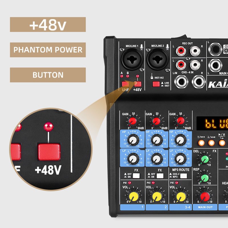 KAIKA G4-M2-3 Audio Sound Equipment With Professional Microphone Live Broadcast Mini Portable Sound Mixer