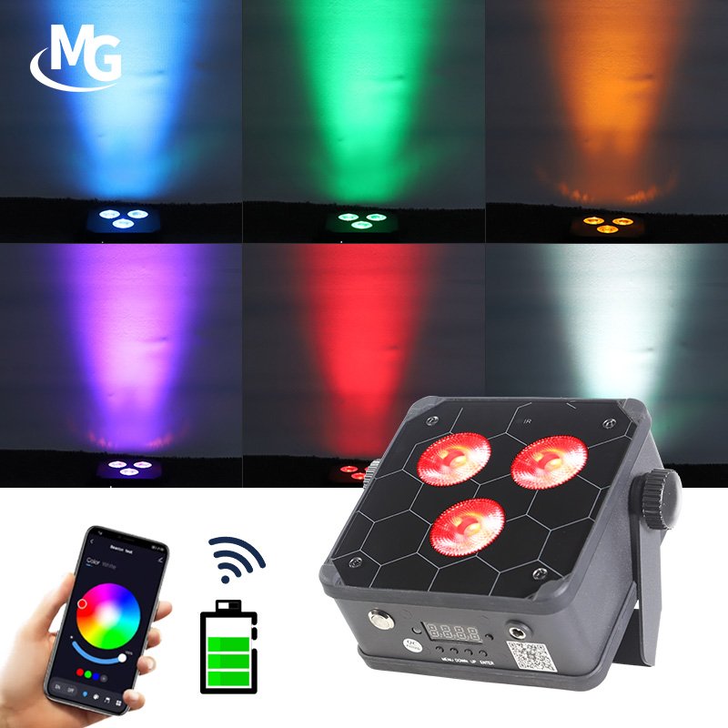 RGBWA UV 6IN1 Rechargeable Battery Mini LED Par Light 3*18W Wireless Uplight Party Dj Wedding Decorations