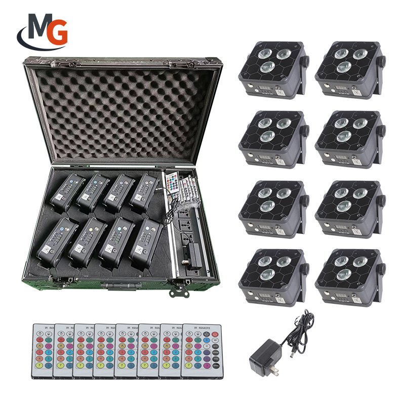 RGBWA UV 6IN1 Rechargeable Battery Mini LED Par Light 3*18W Wireless Uplight Party Dj Wedding Decorations