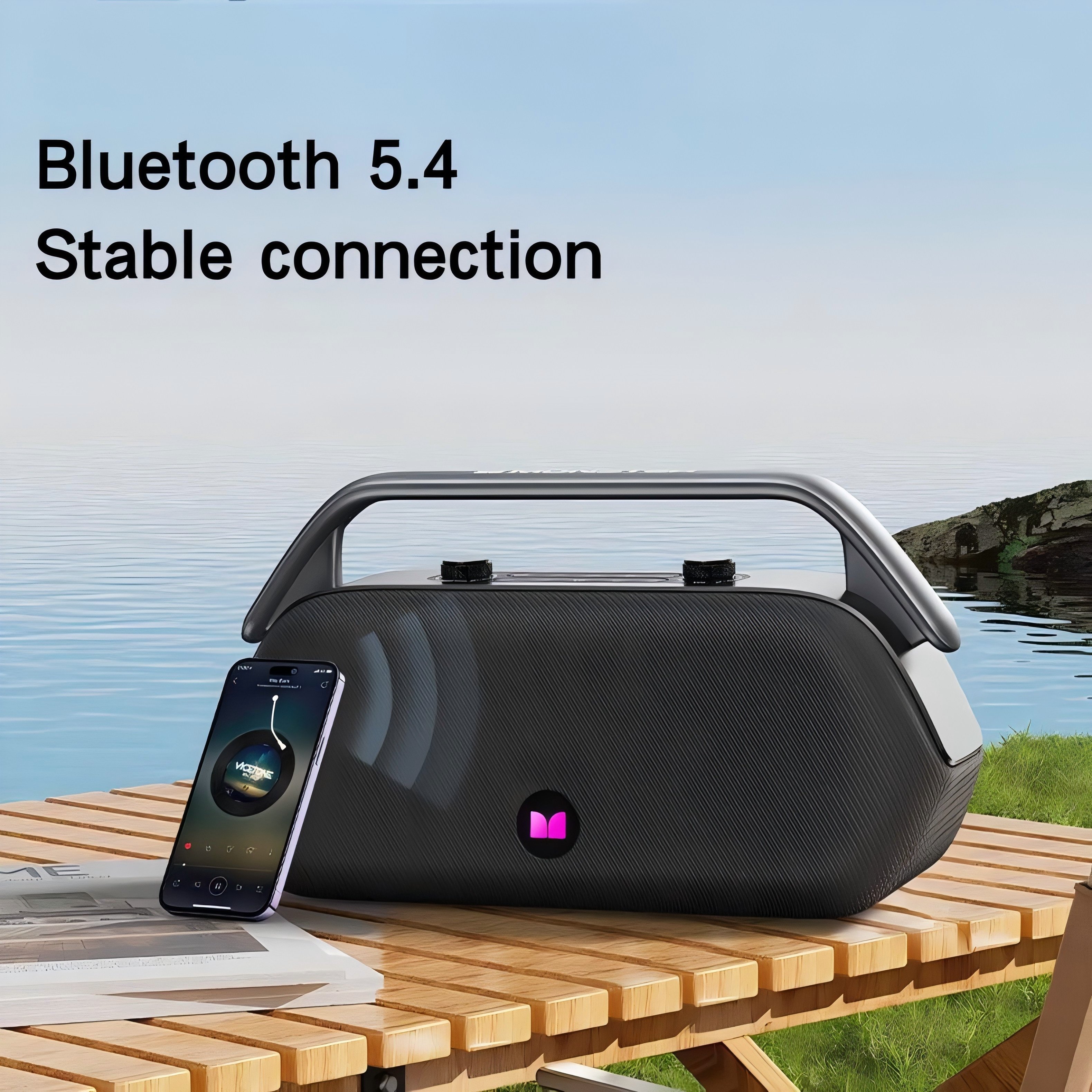 High Quality Monster P16 BT V5.4 Speaker Waterproof Portable Mini Speaker Stereo Bass Outdoor Speaker With 2 Wireless Microphone