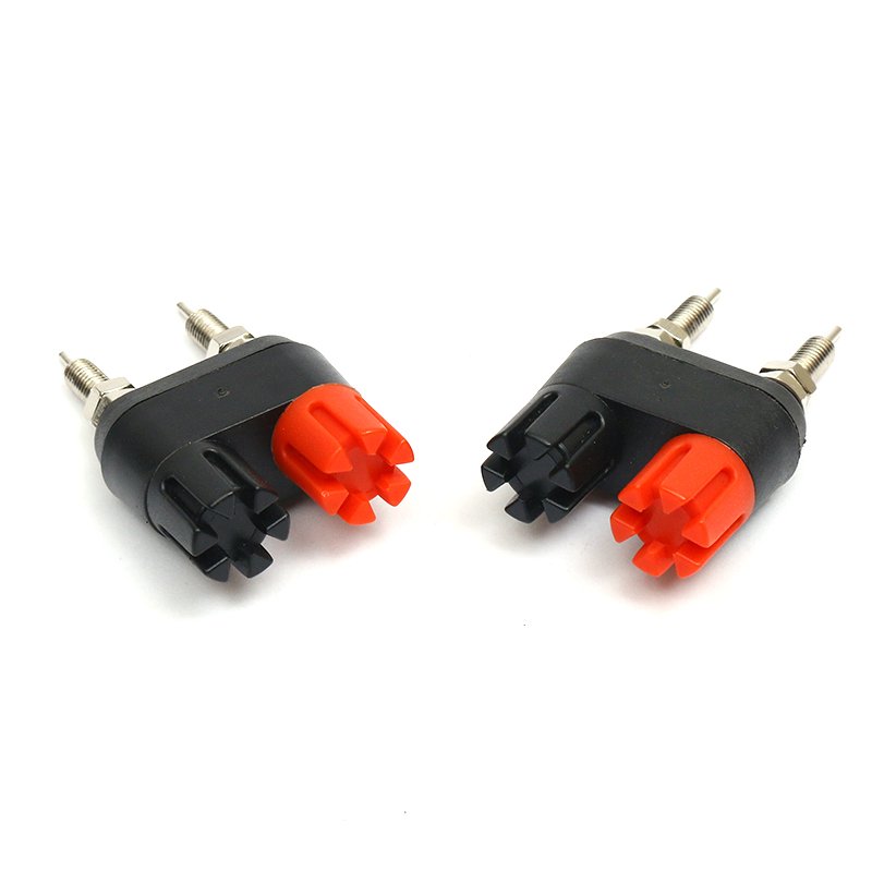 OEM Free Sample Fine Copper 2-Pin Gold-Plated Binding Post Double row connected terminal block audio equipment accessories