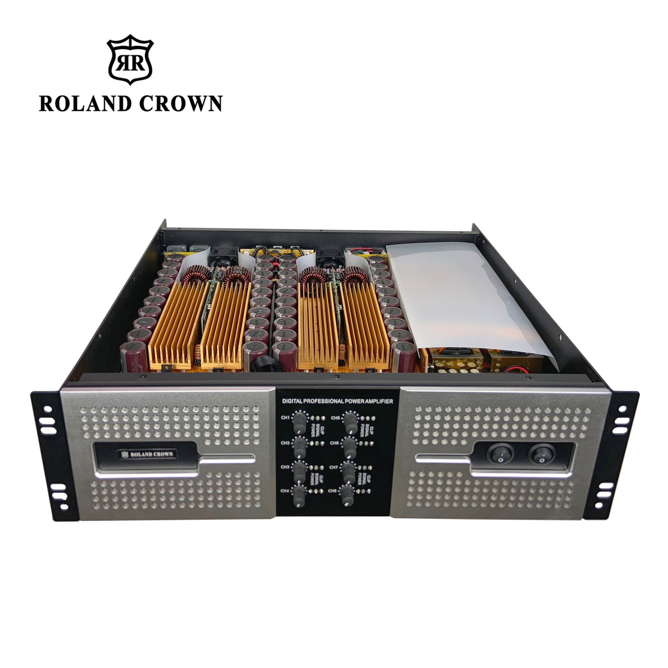 Roland Crown 16000W 3U8 channel 8*2000W digital high power performance amplifier