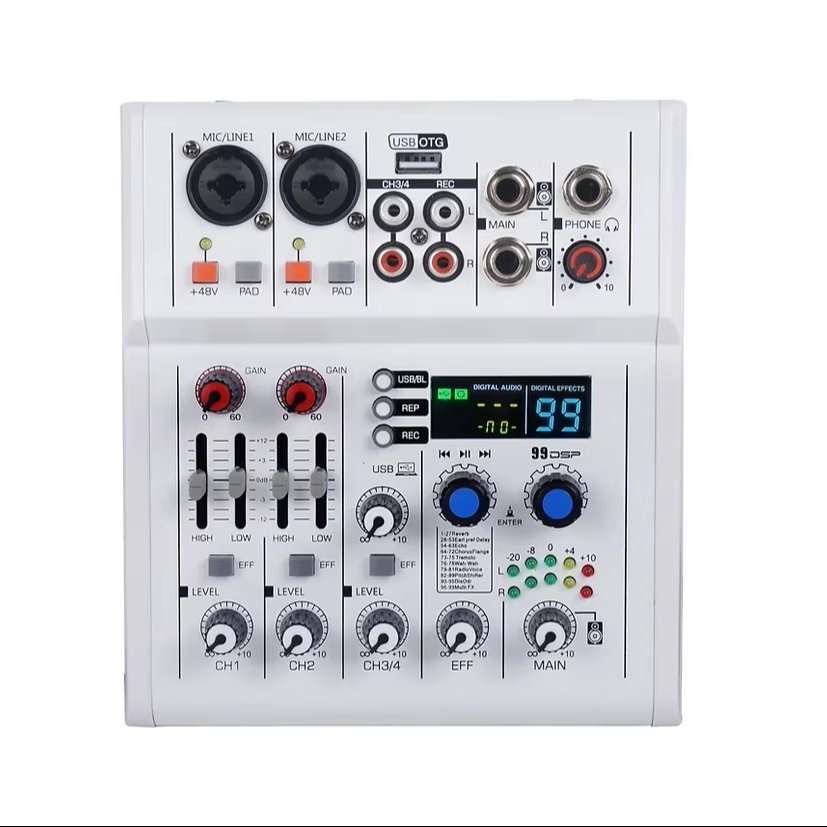 New PAD4S PRO audio mixer 4 Channel Mini professional audio mixing console OTG built in sound card live stream podcast mixer