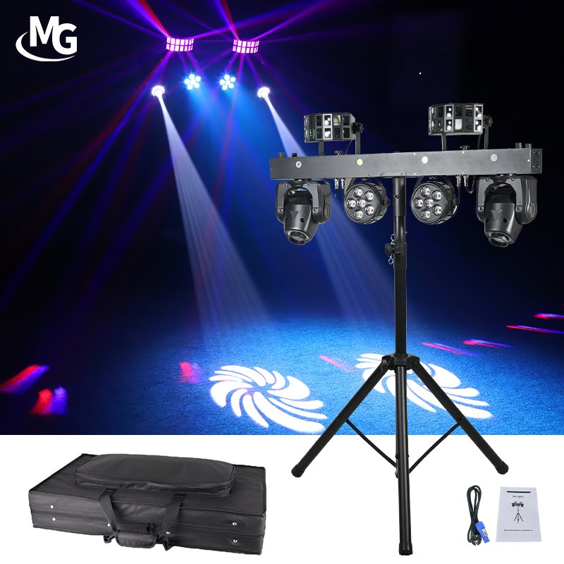 Portable Dj Light Disco Set With Stand RGBWA 5in1 Moving Head Beam Par Light Laser Light Dj Equipment for Party Wedding Stage