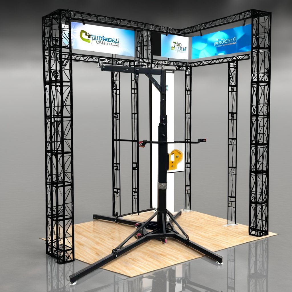 250kg Load Capacity Hand Crank Lift Line Array Truss Tower Foldable Aluminum Alloy Steel Event Use Model Number-Aluminum Truss