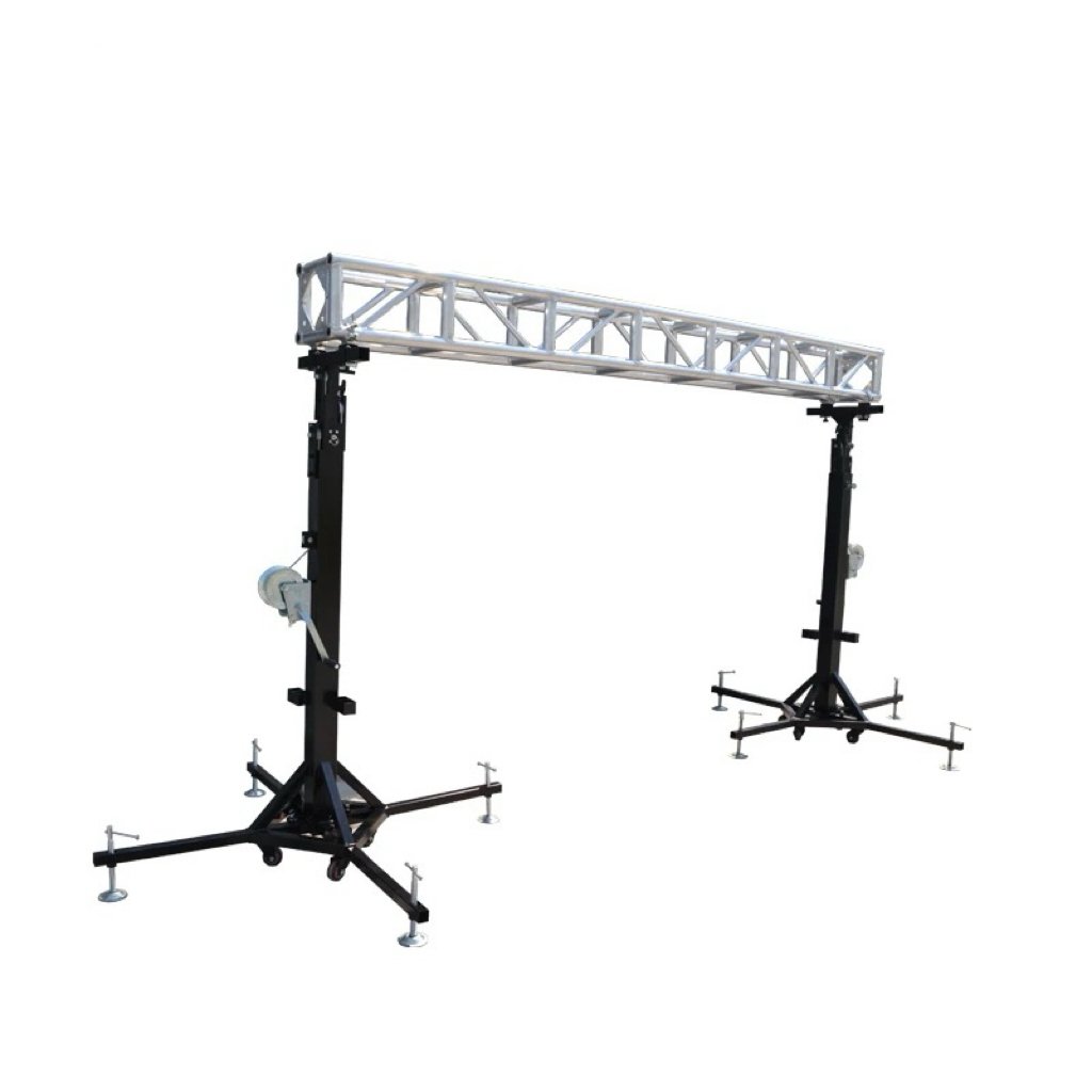 250kg Load Capacity Hand Crank Lift Line Array Truss Tower Foldable Aluminum Alloy Steel Event Use Model Number-Aluminum Truss