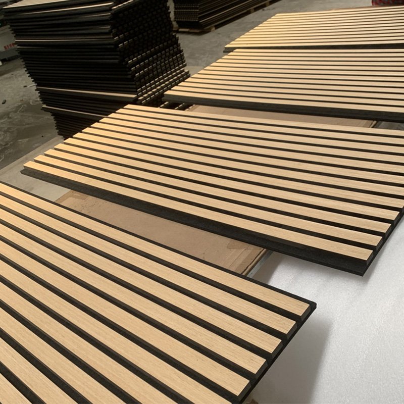 Best Popular 3D Wooden Acoustic Slats Panel Polyester Fiber Acoustic Panels felt wall panels Ceiling Akupanel music halls Studio