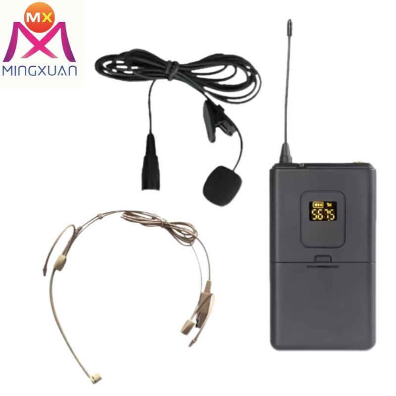 3 collocation 4 Channel UHF Wireless Microphone Headset Lavalier with Display Monitor
