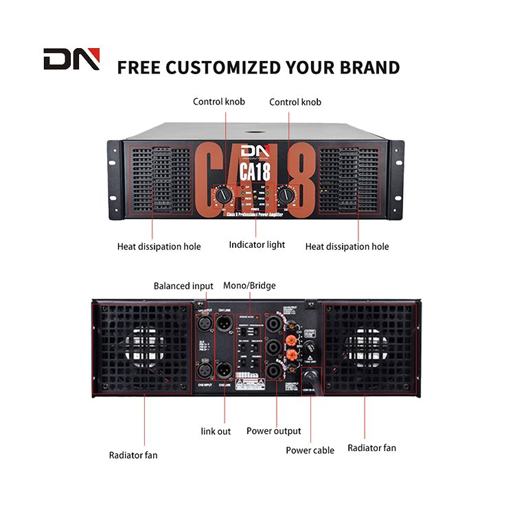 CA+18 1250w 2500w 2 channel electronic top professional stage sound equipment pro audio power amp