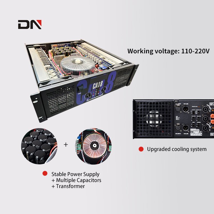 CA+18 1250w 2500w 2 channel electronic top professional stage sound equipment pro audio power amp