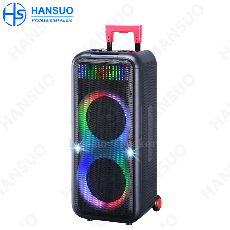 Low price speaker dual 08 inch woofer 60 W high power Alto-falante trolley power amplifier professional wifi