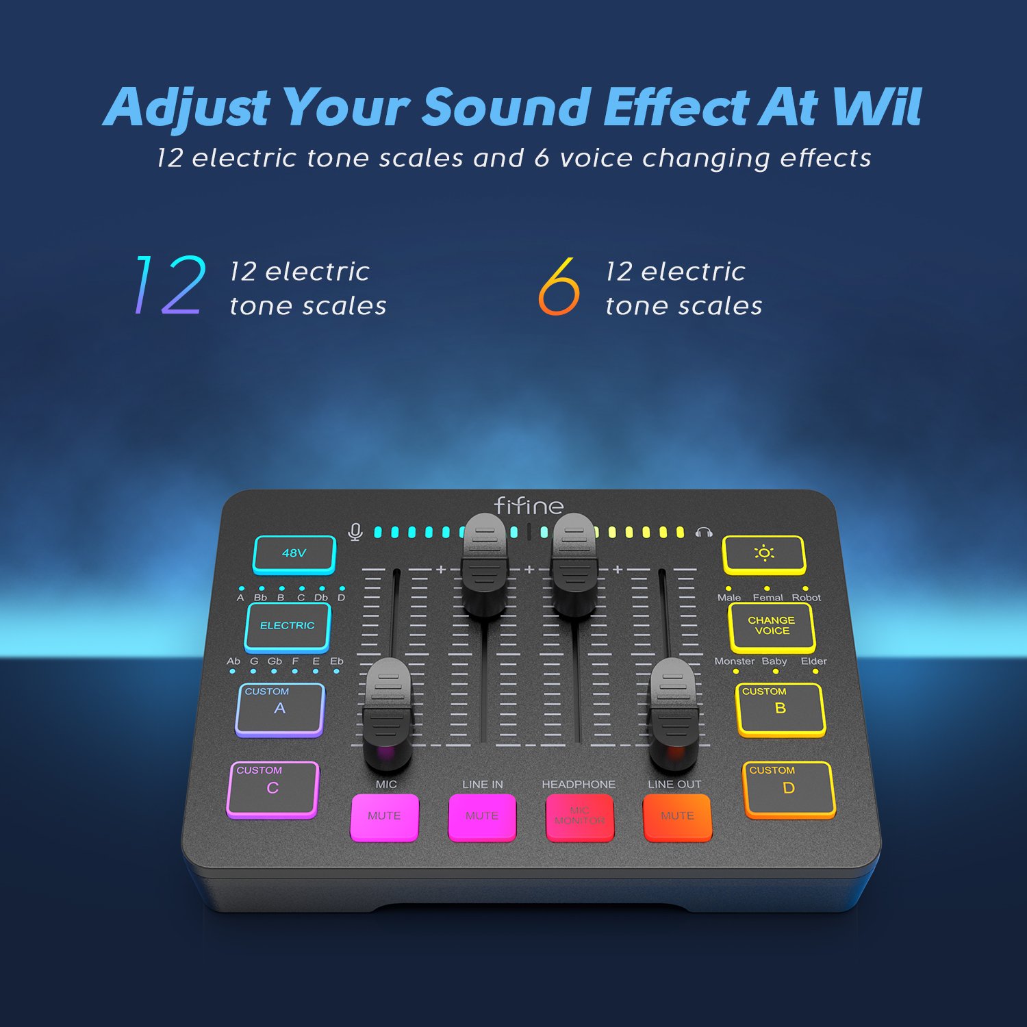Fifine Podcast Equipment Sound Card 3.5mm Headphone Monitor Speaker Audio Mixer Soundcard Audio Interface Recording Microphone