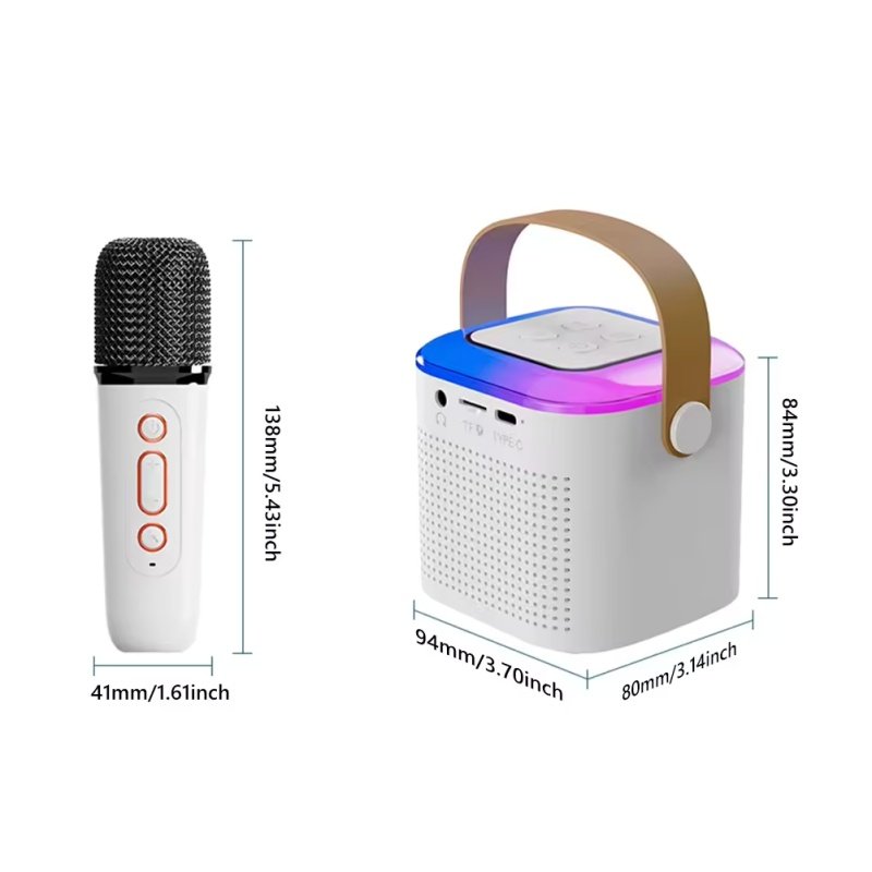 Hublizer ODM/OEM Mini Portable Rgb Light 5W Box Blue Tooth Speaker Karaoke Machine Microphone Speakers Sound Subwoofer Speaker