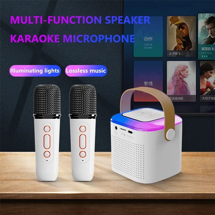 Hublizer ODM/OEM Mini Portable Rgb Light 5W Box Blue Tooth Speaker Karaoke Machine Microphone Speakers Sound Subwoofer Speaker