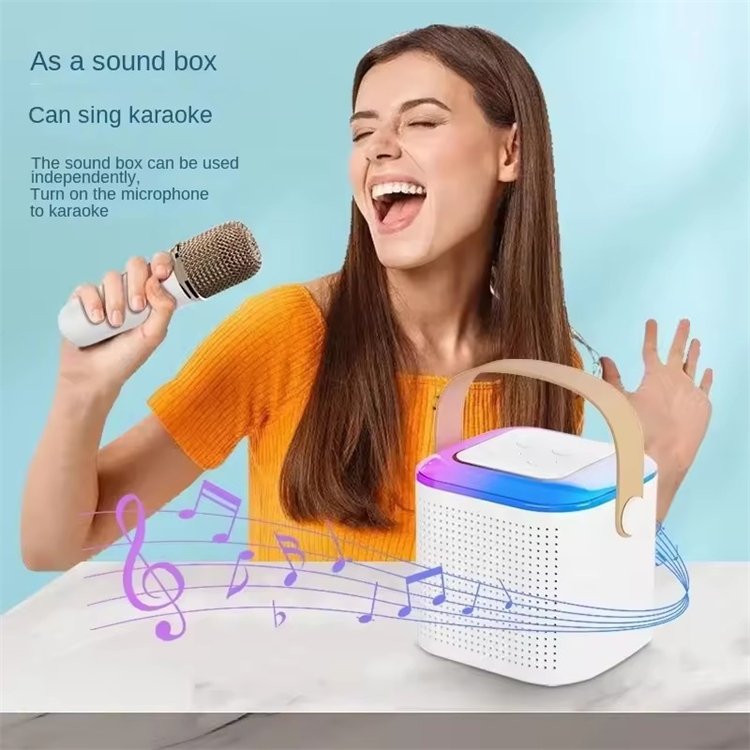 Hublizer ODM/OEM Mini Portable Rgb Light 5W Box Blue Tooth Speaker Karaoke Machine Microphone Speakers Sound Subwoofer Speaker