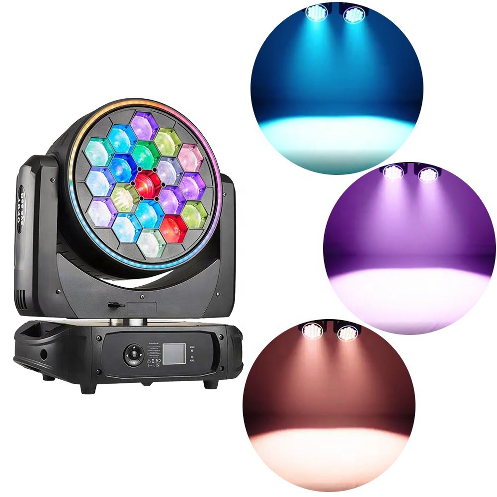 19X40W RGBW Led Beam Eye Beam Moving Light With Led Strip Pro Wash Zoom Stage Lighting