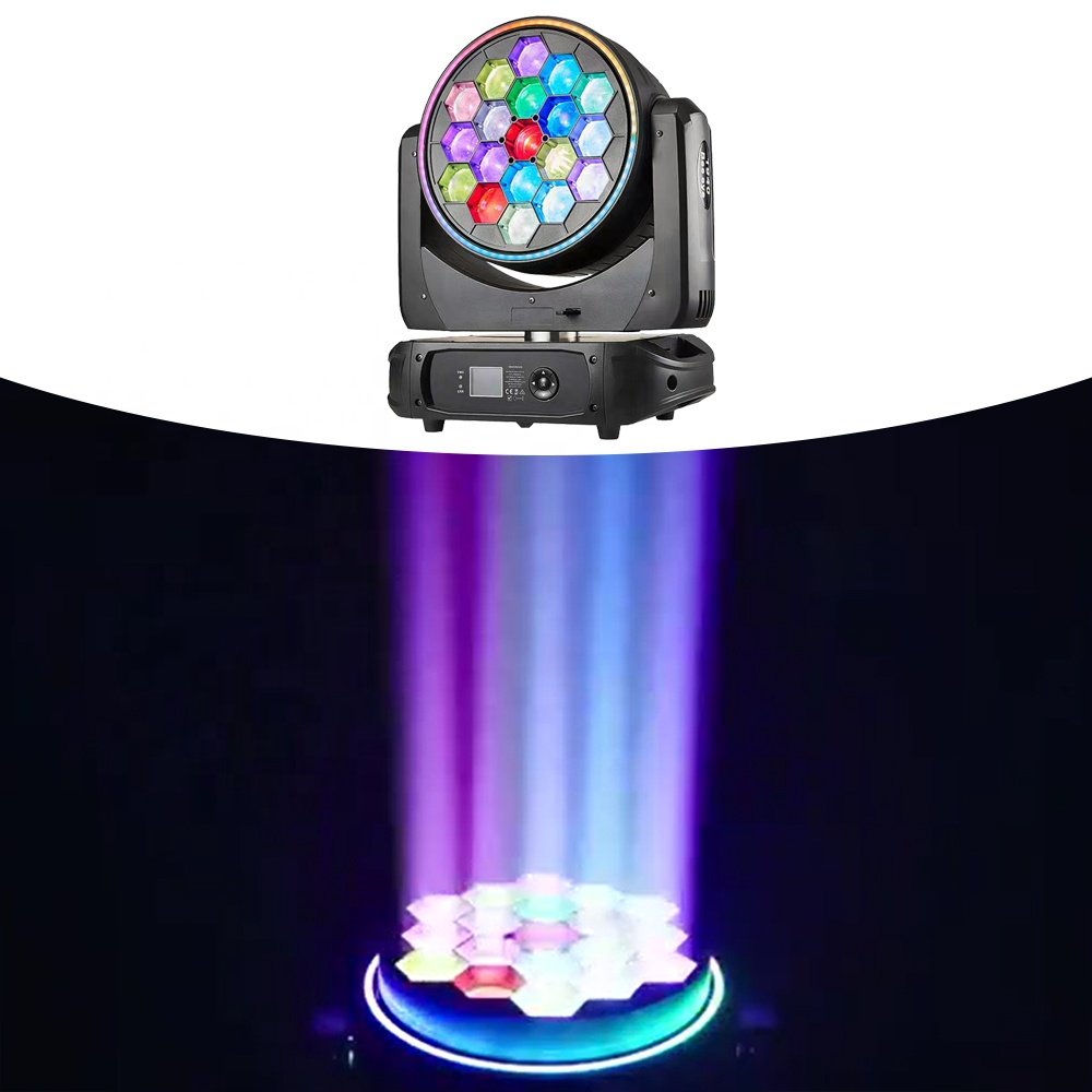 19X40W RGBW Led Beam Eye Beam Moving Light With Led Strip Pro Wash Zoom Stage Lighting