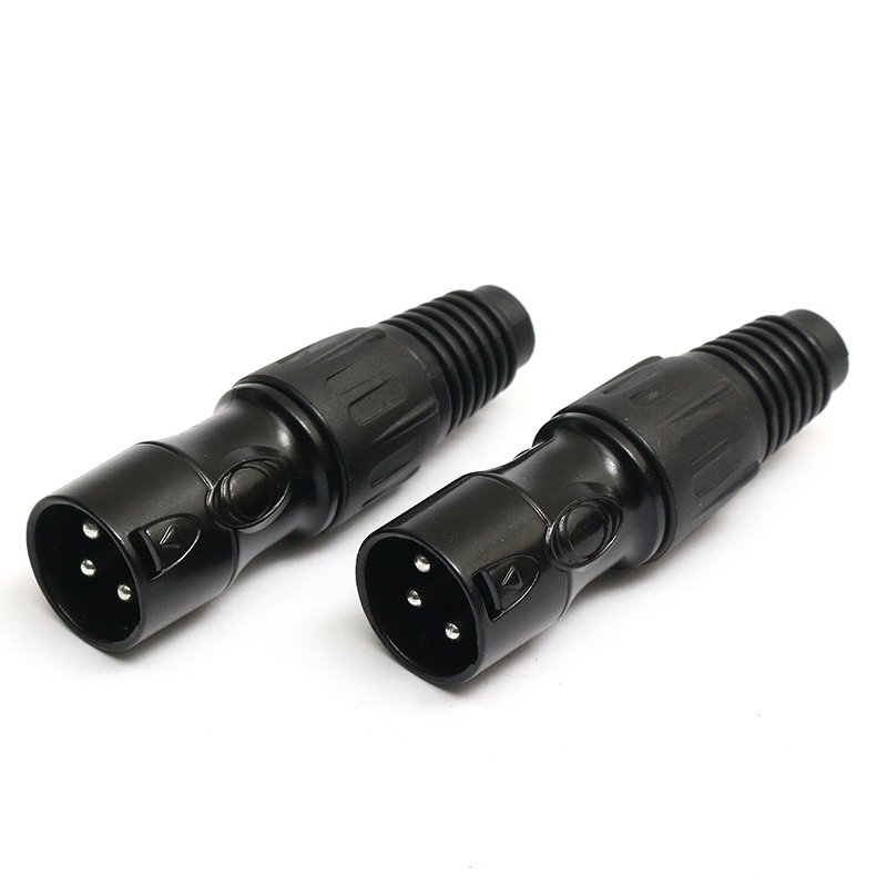 Free Sample OEM Audio equipment connector accessories Audio plug Black Cannon plug male microphone converter plug lot