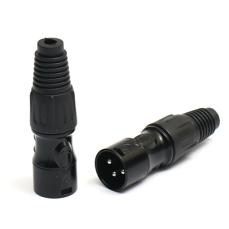 Free Sample OEM Audio equipment connector accessories Audio plug Black Cannon plug male microphone converter plug lot