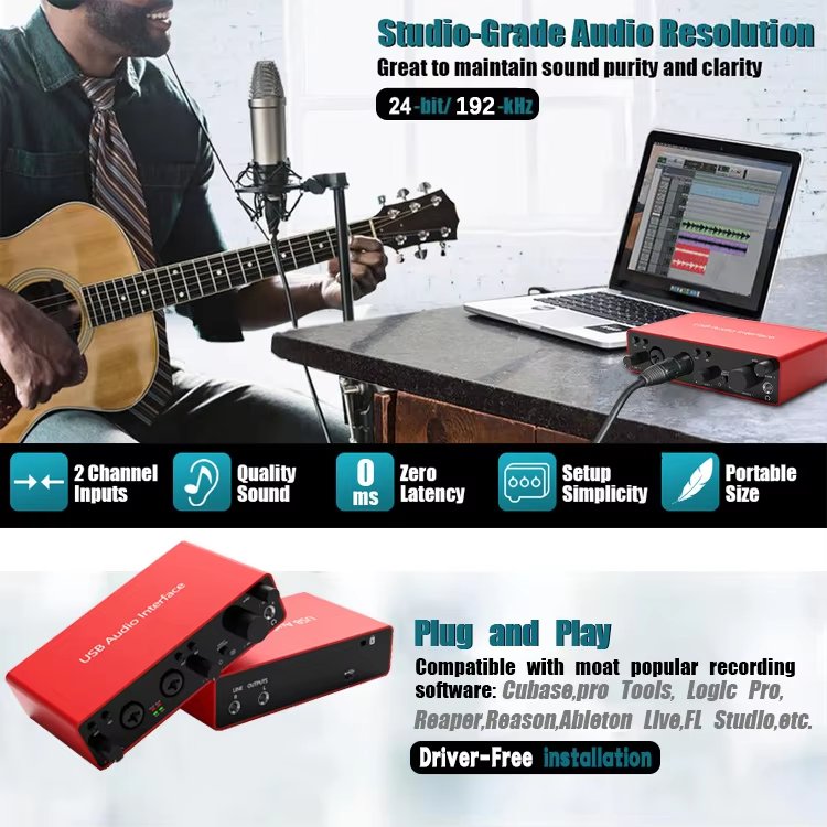 guitar condenser microphone audio interface recording studio external ssl pcb xlr usb sound recording studio equipment